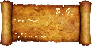 Purr Irma névjegykártya